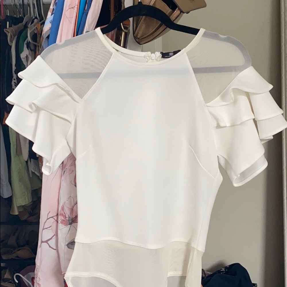 Ruffle sleeve body suit
